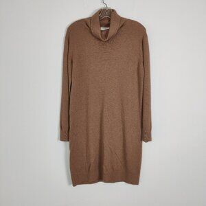 Babaton Women's Knit Turtleneck Sweater Tunic Midi Dress Size Small